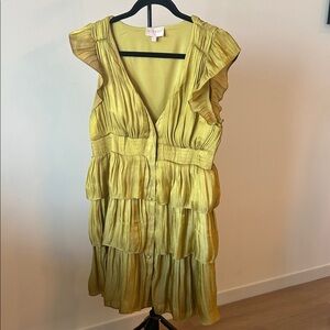 Yellow Tiered Ruffle Dress
